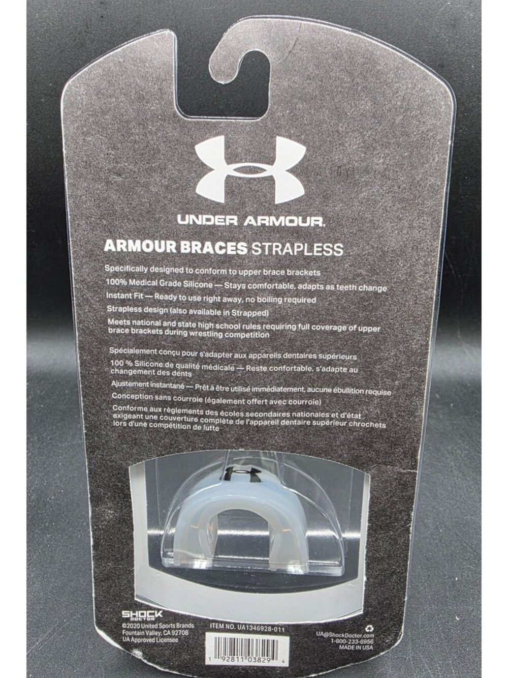 Under Armour Youth Strapless Armour Braces Mouthguard For Ages 11+ White - Picture 4 of 8